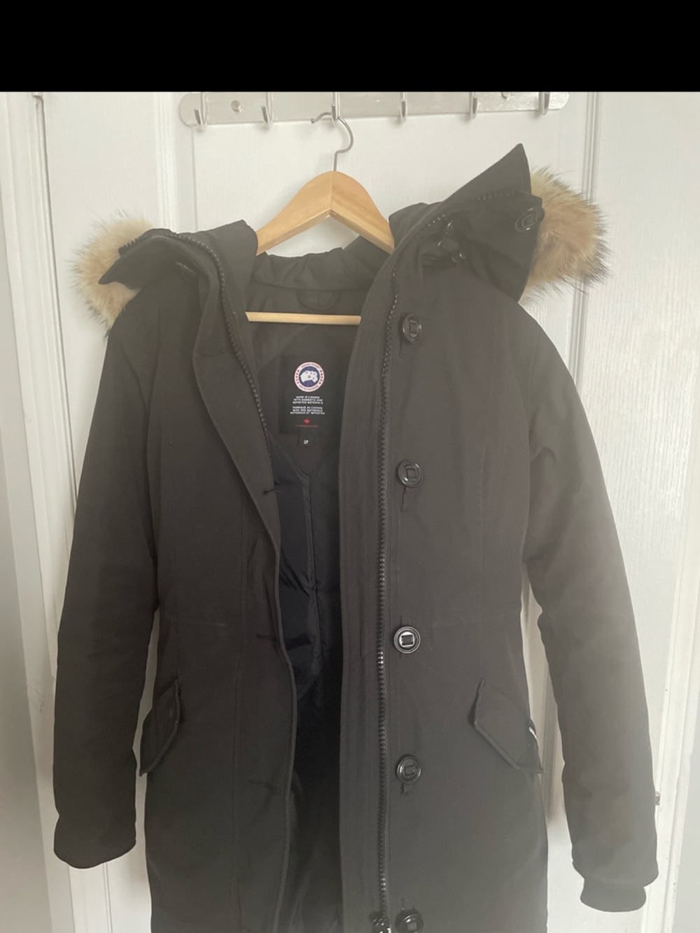Canada goose black jacket with hat